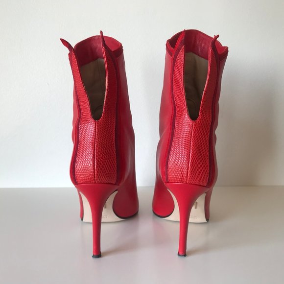 Tamara Mellon Red Ankle Boots - Picture 8 of 11